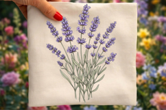 Lavender Floral PNG, Rustic Botanical Bouquet Sublimation Product Image 1