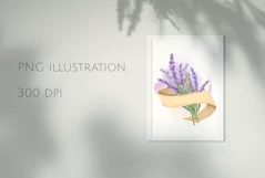 Lavender bouquet PNG | Floral Sublimation design Product Image 3