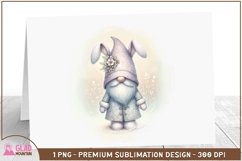 Easter Bunny Gnome floral png, Easter Gnome bunny png Product Image 2