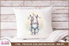 Easter Bunny Gnome floral png, Easter Gnome bunny png Product Image 4