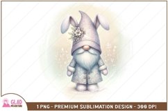 Easter Bunny Gnome floral png, Easter Gnome bunny png Product Image 1