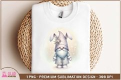 Easter Bunny Gnome floral png, Easter Gnome bunny png Product Image 5
