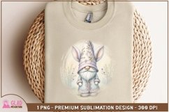 Easter Bunny Gnome floral png, Easter Gnome bunny png Product Image 3