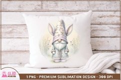 Easter Bunny Gnome floral png, Easter Gnome bunny png Product Image 2