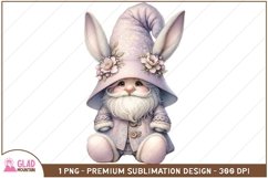 Easter Bunny Gnome sublimation png, Easter Gnome bunny png Product Image 1