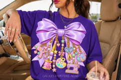 Lavender Crafter Bow PNG with Sewing and Craft Charms Product Image 2