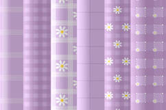 lavender daisy gingham seamless pattern png digital paper Product Image 4