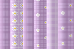 lavender daisy gingham seamless pattern png digital paper Product Image 3