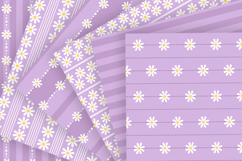 lavender daisy striped seamless pattern png digital paper Product Image 3