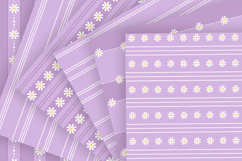 lavender daisy striped seamless pattern png digital paper Product Image 2