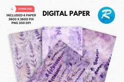 Lavender Digital Paper, Lavender Background Product Image 1