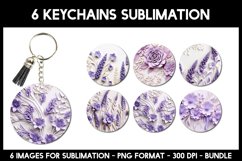 3D Flowers Keychains I 3D Flowers Keychain Sublimation Product Image 1