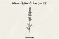 Minimal Botanical Flower SVG, Thin Line Floral Outline, PNG. Product Image 1