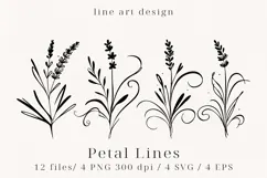 Minimalist Floral Line Art Clipart SVG | PNG | EPS Product Image 1