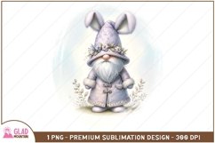 Easter Bunny Gnome floral png, Easter Gnome bunny png Product Image 1