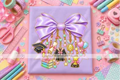 Lavender Graduation Bow PNG with Pastel Charms, Senior Product Image 1