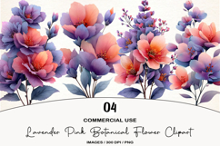 Lavender Pink Botanical Flower Clipart Product Image 1