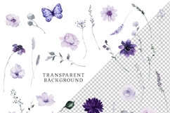 purple lavender lilac floral clipart spring flowers watercolor png