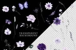 purple lavender lilac floral clipart spring flowers watercolor png