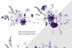 purple lavender lilac floral clipart spring flowers watercolor png