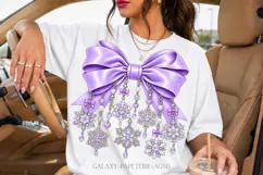 Lavender Snowflake Bow PNG with Silver Charms Product Image 3
