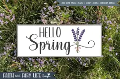 Hello Spring with lavender SVG, PNG, JPEG Product Image 2