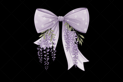 lavender wisteria bow, coquette bow clipart, spring floral bow, wisteria flower bow, digital bow design, lavender floral bow, elegant coquette bow, spring wisteria clipart, floral bow design, purple wisteria bow