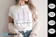 Bloom With Grace Floral SVG | Inspirational SVG Product Image 1