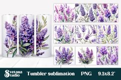 Flowers tumbler wrap | Lavender tumbler sublimation bundle Product Image 1