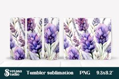 Flowers tumbler wrap | Lavender tumbler sublimation bundle Product Image 4