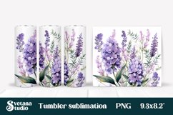 Flowers tumbler wrap | Lavender tumbler sublimation bundle Product Image 5