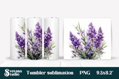 Flowers tumbler wrap | Lavender tumbler sublimation Product Image 1