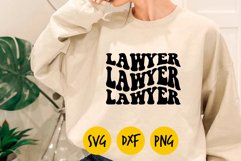 Lawyer aesthetic wavy letters svg, Lawyer groovy cut file Product Image 5