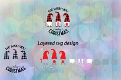 Merry Christmas round sign svg door hanger with Gnomes svg Product Image 2