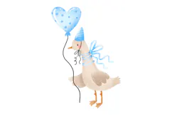 Goose Celebrate Newborn Baby Boy Birthday. Happy Birthday Product Image 4