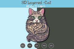 3D Layered Cat Product Image 3