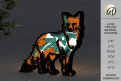 Layered Animal Nightlight Laser Cut. Fox SVG Product Image 1