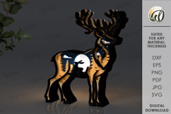 Layered Animal Nightlight Laser Cut. Fawn SVG Product Image 1