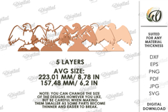 Layered Animal Nightlight Laser Cut. Eagle SVG Product Image 2
