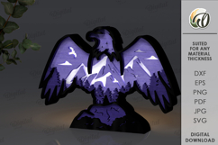 Layered Animal Nightlight Laser Cut. Eagle SVG Product Image 1