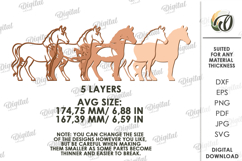 Layered Animal Nightlight Laser Cut. Horse SVG Product Image 2