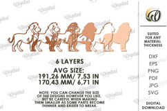 Layered Animal Nightlight Laser Cut. Lion SVG Product Image 2