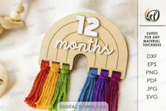 Macrame Baby Milestone Cards Bundle Laser Cut.Baby Card SVG Product Image 17
