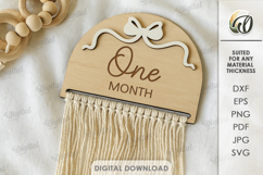 Macrame Baby Milestone Cards Bundle Lasercut.Baby Card SVG Product Image 4