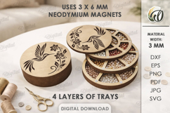 Layered Bead Organizers Bundle Laser Cut. Organizer Box SVG Product Image 5