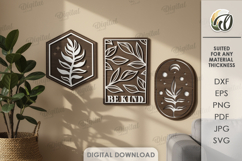 Boho Home Decor Laser Cut. Floral wall art. Layered sign SVG Product Image 1