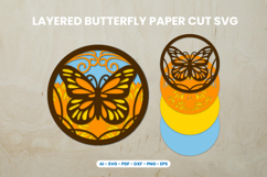 Layered Butterfly Paper Cut SVG Product Image 1