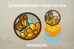 Layered Butterfly Paper Cut SVG Product Image 1