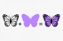 Layered butterfly silhouette svg Flying butterfly svg 3d svg Product Image 2