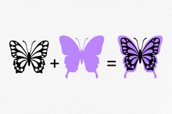 Layered butterfly silhouette svg Flying butterfly svg 3d svg Product Image 2
